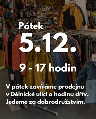 Tento pátek zavíráme prodejnu o hodinu dřív - už v 17 hodin! Celý víkend nás totiž čeká jedno velké dobrodružství - náš...